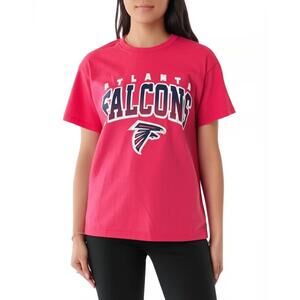 NFL Atlanta Falcons Womens Red Relaxed Fit T-shirt Athletic Fanwear Size L